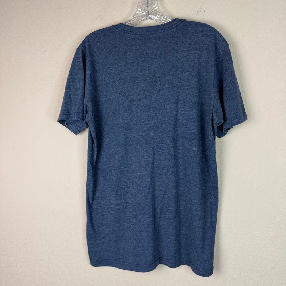 The North Face TShirt Mens M Bear Forest Graphic Blue Heathered Short Sleeve Tee